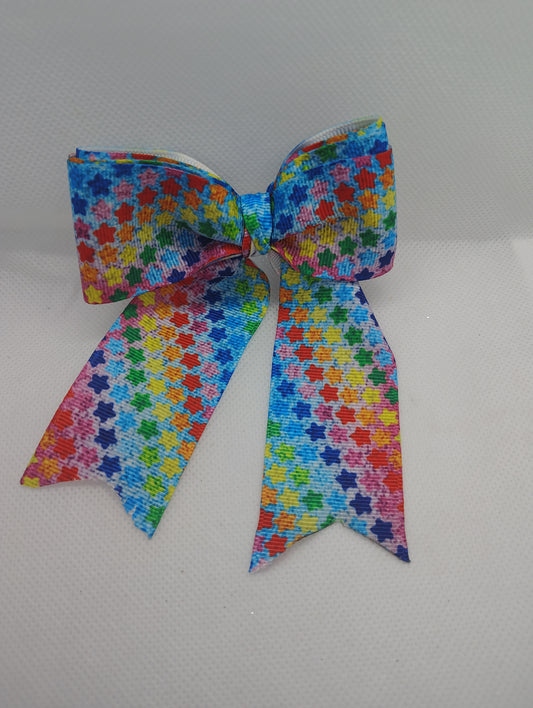 Rainbow Stars Hair Bow