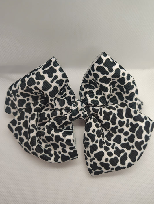 Cow Print Hairbow