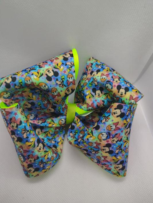Blue & Green Character Hair Bow