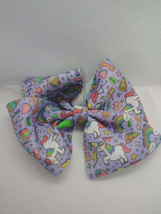 Purple Unicorns Hairbow