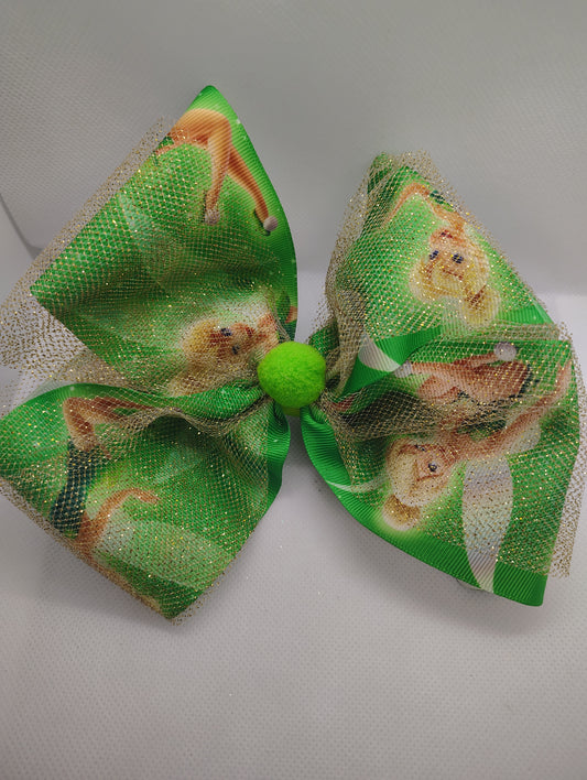 Green & Gold Character Hair Bow